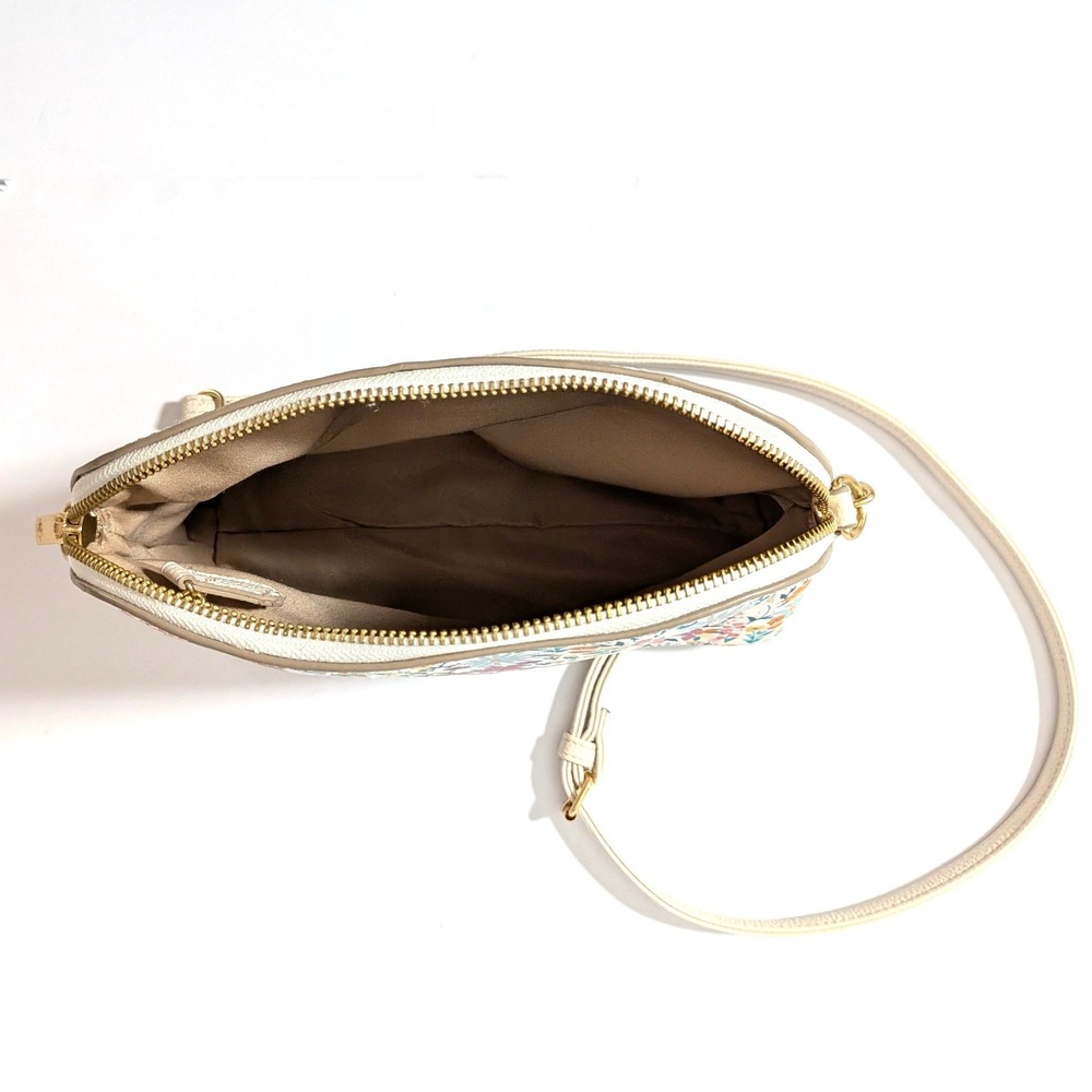 Nanette Lepore Floral Vegan Leather Crossbody Bag Pastel Dome Chain Strap Purse - Picture 6 of 16
